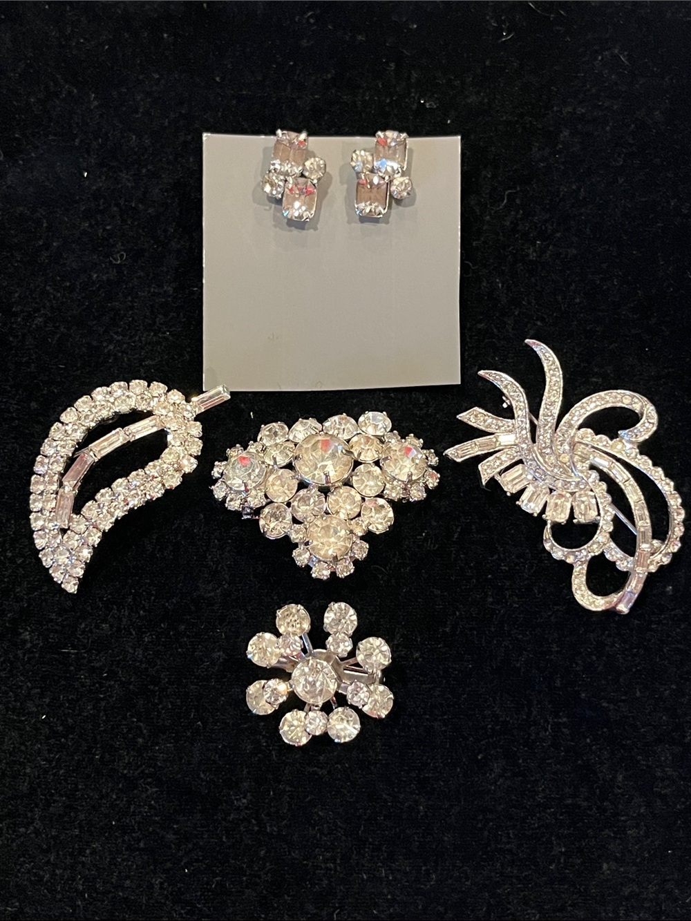 Vintage Silver-Tone Rhinestone Lot